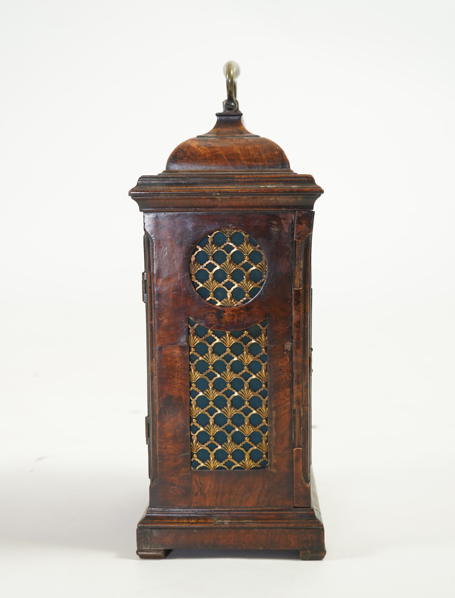 A George II walnut and brass mounted bracket clock, signed John Woodman
